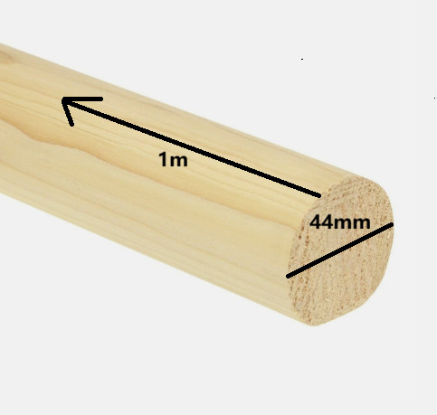 Pine mopstick handrail 44mm - handrail,