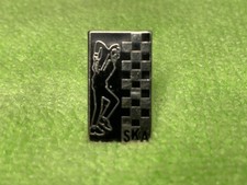 2 Tone Ska Man Dancing Skanking Black & Chrome Metal Reggae Enamel Badge