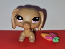 Littlest Pet Shop Authentic #932 Tan Brown Dachshund Pink Star Eyes LPS