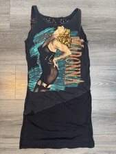 Madonna Blond Ambition Tour Shirt  Dress 1990 Vintage Sz Mems M* See Pics Flaws*