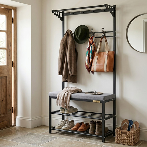 Hallway shoe bench with - shoe, coat