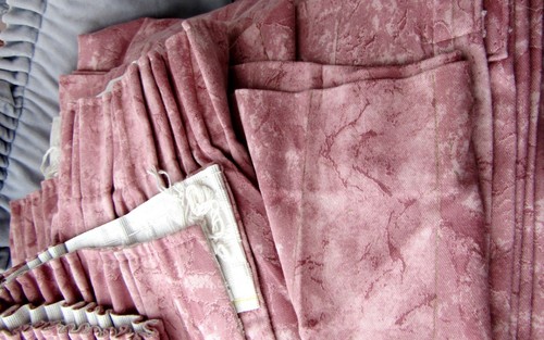 Curtains pink cotton pencil - curtains,