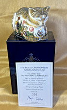 ROYAL CROWN DERBY COTTAGE CAT CLOVER LTD ED FOR GOVIERS GOLD BUTTON ORIGINAL BOX