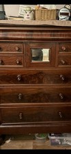 Antique Large Mahogany Chest Of Drawers Bedroom Carved Solid Furniture Homedecor