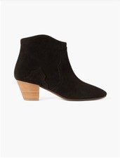 Isabel Marant Dicker Ankle Boots Size FR 38 US 7.5 Black Seude Booties Boho