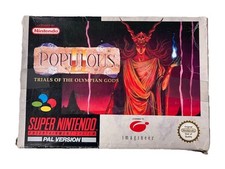 SNES Super Nintendo Populous II Trials of The Olympian Gods + Original Packaging