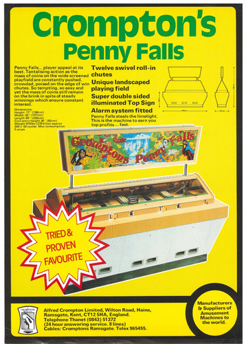 Penny falls crompton coin - penny, crompton's