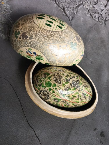 Vintage papier mache eggs - papier,