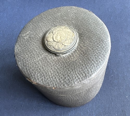 Antique leather collar box - antique,