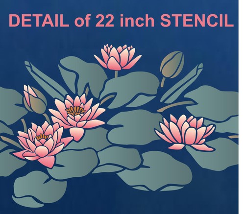 Large waterlily stencil lotus