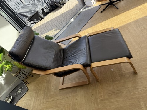 Ikea poang leather chair - ikea,