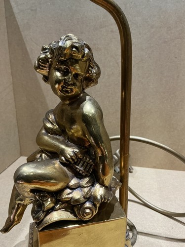 Gilt metal table lamp modelled - gilt-metal,