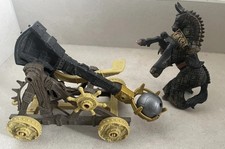Vtg Chap Mei Legends Of Knights Ogre Medieval Catapult & Papo Horse play bundle