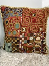 EHRMAN Candace Bahouth KLIMT SCARLET Completed Needlepoint Cushion