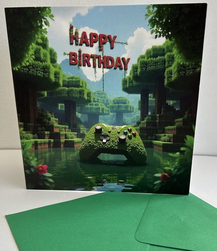Minecraft gaming birthday - birthday, card