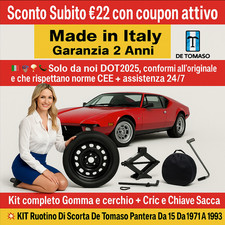 Spare Tire Kit De Tomaso Pantera 15 1971-1993 Jack Key Bag Dot2025