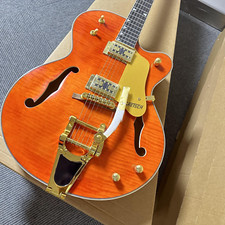 Players Edition Gloss Orange Jazz Electric Guitar Bigsby Tremolo Gold Hardware