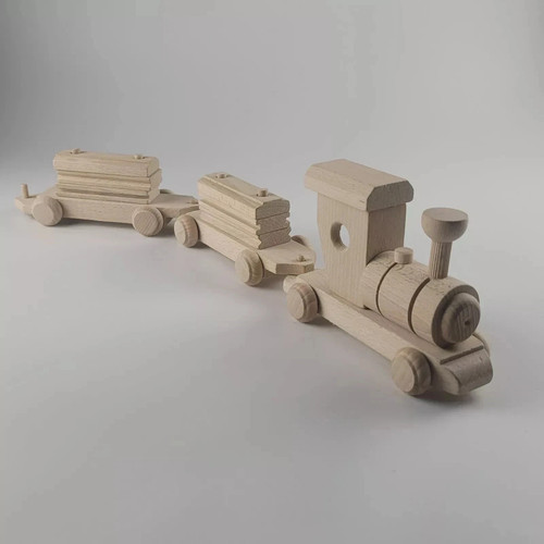 Wooden train toy - wooden, with