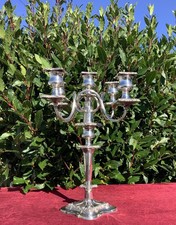 Large Antique 16" Repousse Silver Plated Centrepiece Candelabra c1900 ~ 4.7kg