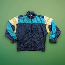 Vintage Adidas Track Jacket 90s Retro Full Zip Size F174 Blue Retro 