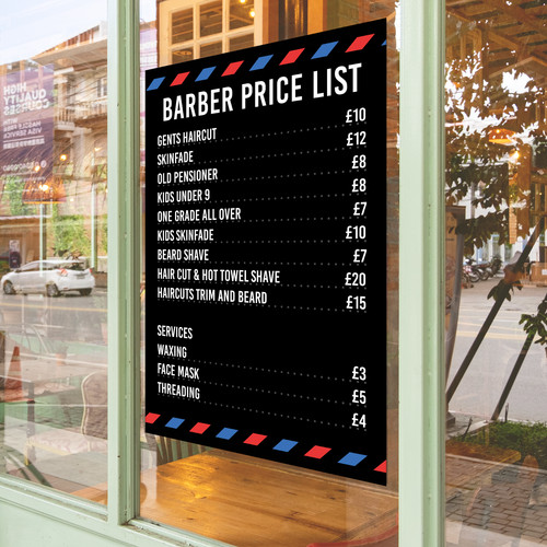 Barber shop price - price, list