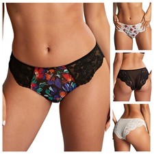 Panache Nina Brief Brazilian Semi Sheer Low Rise Lace Womens Knickers10942