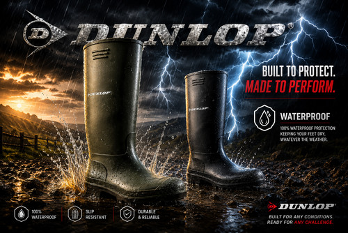 Mens dunlop rubber waterproof - rubber,