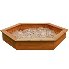 Strong Large Wooden Sandpit with Tie On Rain Cover and Underlay 1.5 Metres Wide