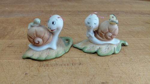 Homco ceramic snail leave - homco,