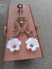 Art Nouveau Vaseline Glass Chandelier