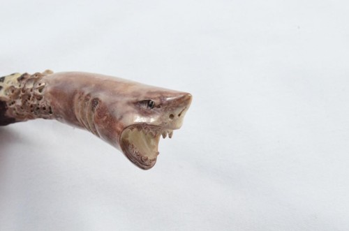 Hand carved small shark - carved,