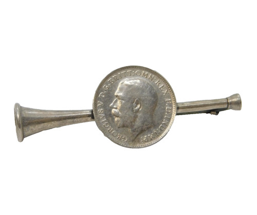 Sterling silver hunting horn - horn, &