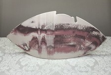 CAROLYN LEUNG (1950-2009) Pink and Cream Abstract Wave Art Modernist Pottery