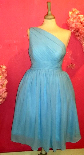 Women one shoulder blue - one,
