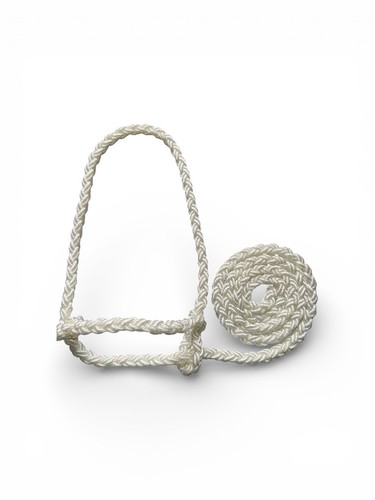 White rope halter plaited made - plaited,