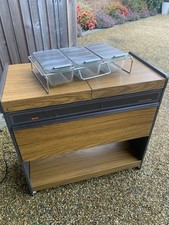 Ecko Hostess Royal Serving Trolley Stainless Steel Lids, Four Glass Dishes