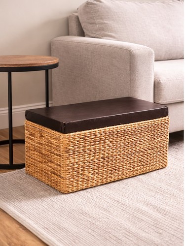 Vintage wicker linen storage - linen,