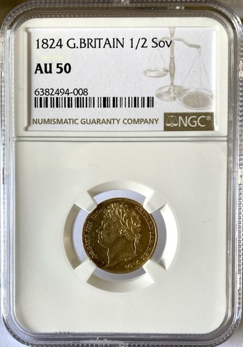1824 george gold - 1824, half