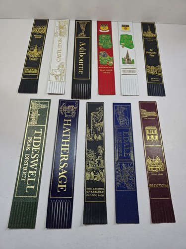 11x vintage leather bookmarks - 11x,
