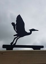 Metal HERON Fence Post Topper