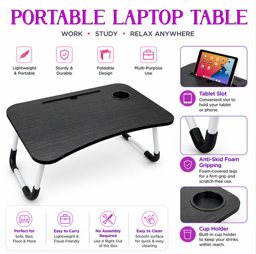 Folding laptop table stand bed - table,