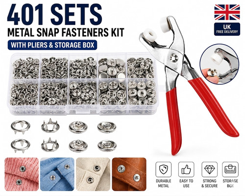 401pcs 5mm press stud - 9.5mm, snap