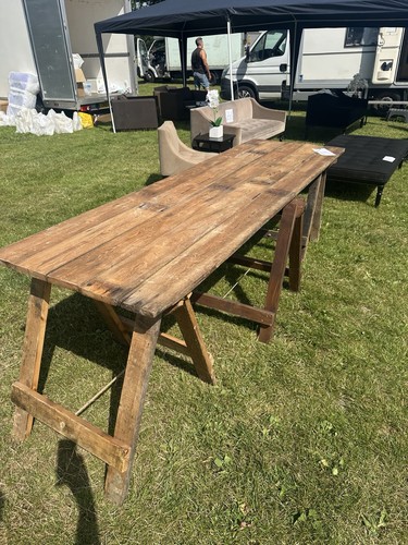 Rustic trestle table vintage - trestle,