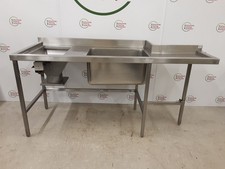 Clearance/Used Catering Stainless Steel Single Sink 180x70cm. Delivery Available