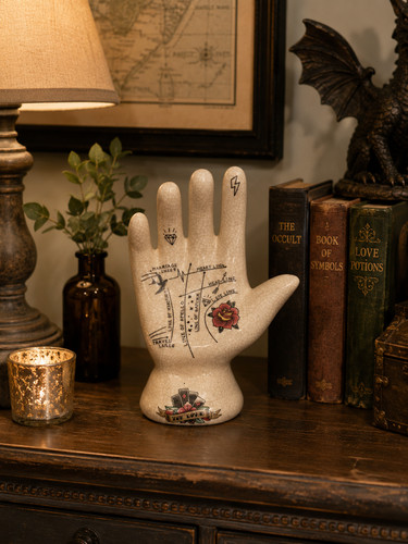 Porcelain phrenology hand - phrenology, 7''hand