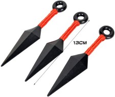 UK Seller Anime Naruto Ninja 3Pcs Weapons Props Kunai Cosplay Accessories Red