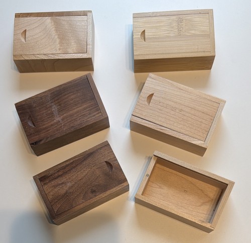 Small wooden storage boxes - small,