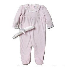 Baby Girl Velour Sleepsuit