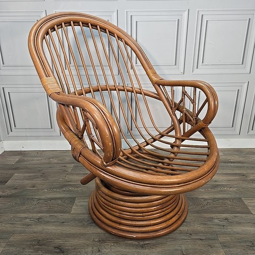 Vintage swivel rattan rocking - swivel,