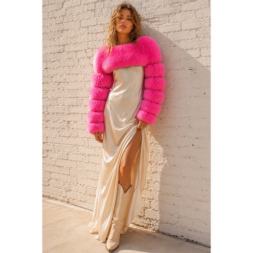 Akira wowo pink faux - faux, shrug